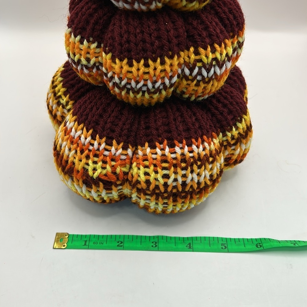 Handcrafted Multicolor Knit Pumpkin stack - Picture 8 of 9